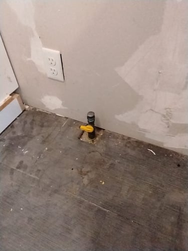 a branch gas line in a residential property that has been properly capped