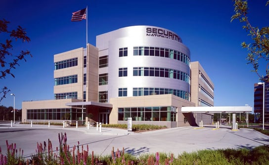 Exterior of Security National Bank - 3 Pacific Place branch during day in Omaha, NE.