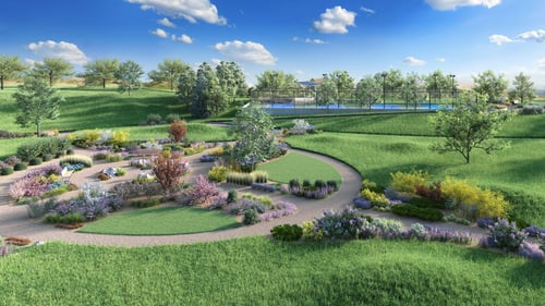 Rendering of the Cherry Creek Trail Botanical Garden