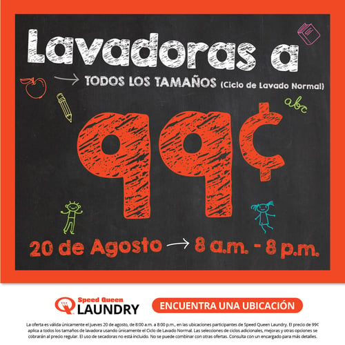 Todas las lavadoras por solo 99¢