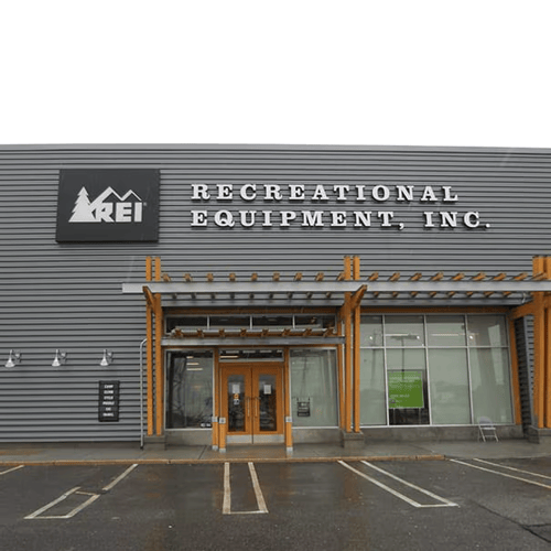 The front of the REI store in Carle Place, New York