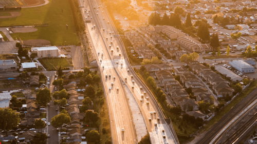 sky view of a large highway