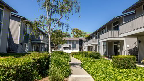 Apartment complex at Campbell West Apartments, Campbell, CA