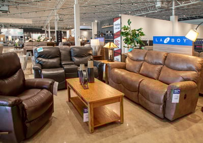 Bloomington Slumberland Furniture La-Z-Boy leather sofas