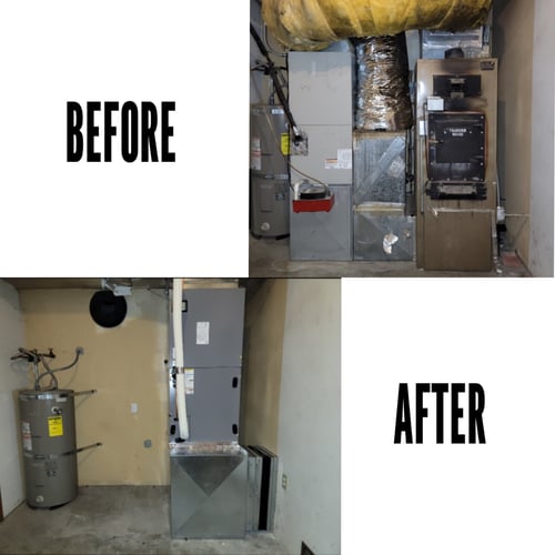 Before and after heating unit replacement