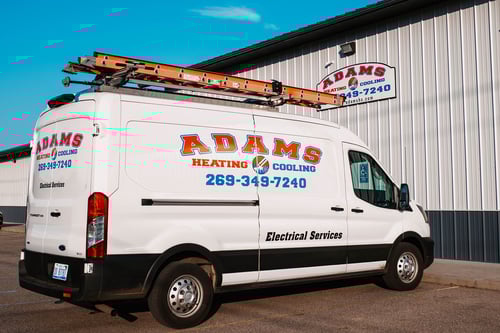 Adams Heating & Cooling service van