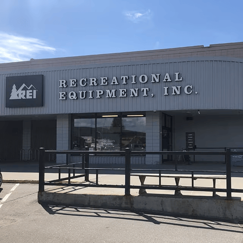 The front of the REI store in Fairbanks, Alaska