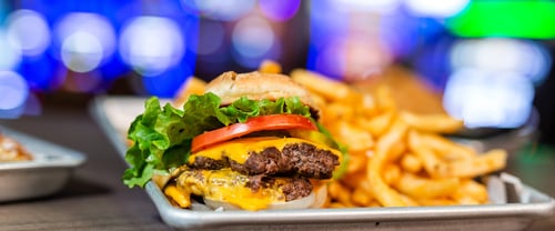 Burgers at Dash Cafe in Eldorado Gaming Scioto Downs.