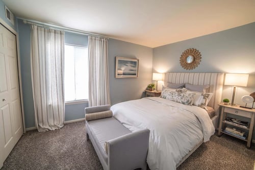 Bedroom at Pheasant Run Apartments in Lafayette, IN 47909