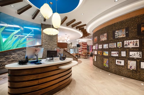 Bright, modern lobby with inviting design