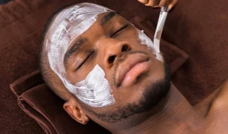 Man getting a facial