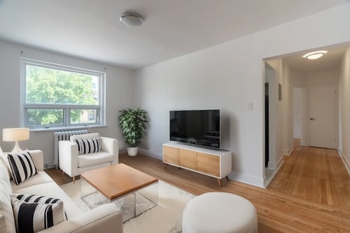 Living room at 391 Sherbourne in Toronto, ON