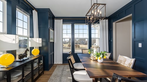 DRB Homes Huntsfield single family homes dining room with blue walls