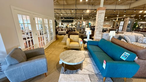 Mid century modern group at Slumberland Furniture Champaign.