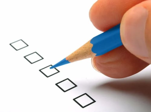 Person filling out form