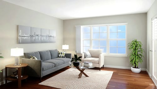 Living Room Rendering at 900 at Cleveland Park in Nashville, TN