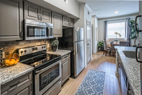 Fully Equipped Kitchen at The Aster Sugar Land Apartments, Sugar Land, Texas