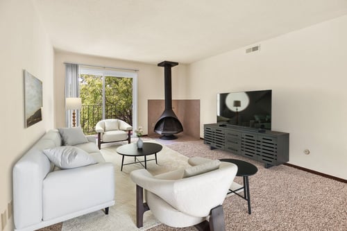 Living room area at Indian Ridge Apartments in Davenport, IA 52807