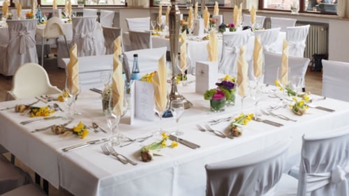 large white decorated table