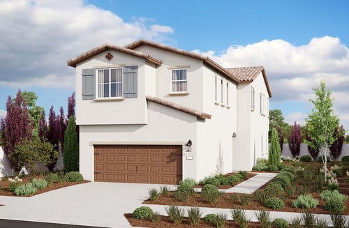 two-story family home with neutral exterior