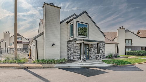 Clubhouse exterior side view at Avia Lofts at Founders Road in Indianapolis, IN
