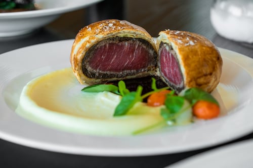 Beef Wellington at Ramsay's Kitchen Restaurant inside Harrah's Hotel & Casino Las Vegas