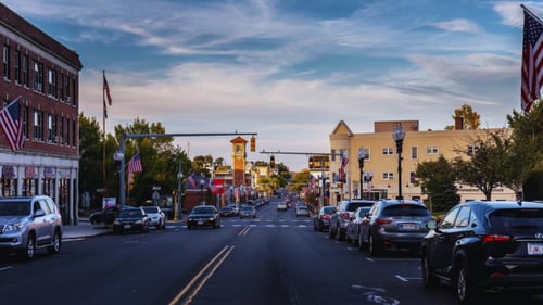 downtown area on a sunny day