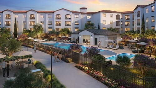 Rendering of property exterior at Pradera in San Ramon, CA