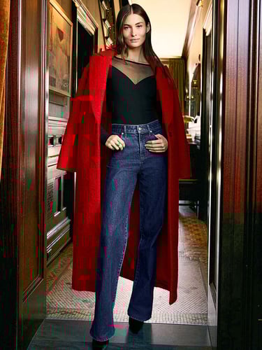 Woman wearing Express Jeans