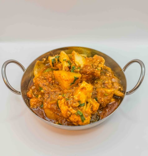Aloo Gobi on a metan bowl.