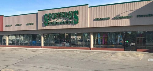 The front entrance of Sportsman's Warehouse in Soldotna