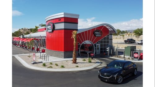 Exterior of Tommy's Express Car Wash in El Paso, Texas on Resler Dr.