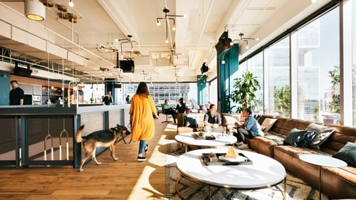 WeWork 615 S College St - Coworking space interior view