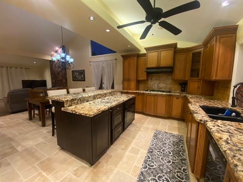 Spacious and welcoming house kitchen designed for comfort, connection, and daily living during recovery.