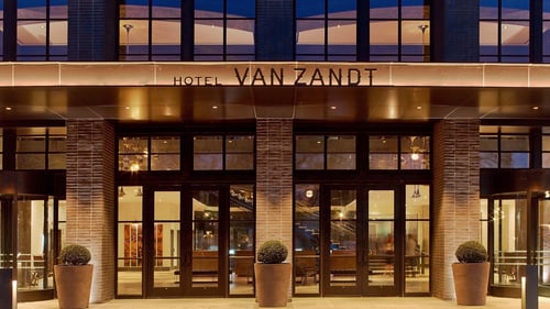 Exterior of Hotel Van Zandt.