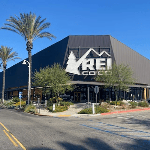 The front of the REI store in Burbank, California