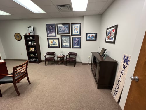 White walls with brown decor