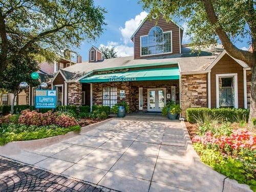 Property entrance at Seacrest Apartments in Garland, Texas