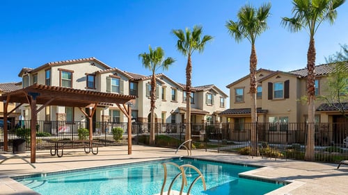 Pool Patio and gazebo at Casa Sole Vita Townhomes, Mesa, 85208