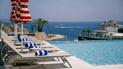 Island views from Volare rooftop pool.