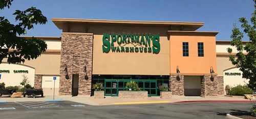 The front entrance of Sportsman's Warehouse in Rocklin