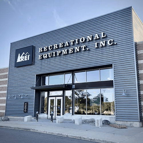 The front of the REI store in Ann Arbor, Michigan