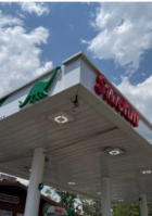 Sinclair gas station fueling island