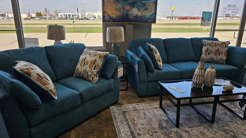 Fergus Falls Slumberland Furniture blue couches