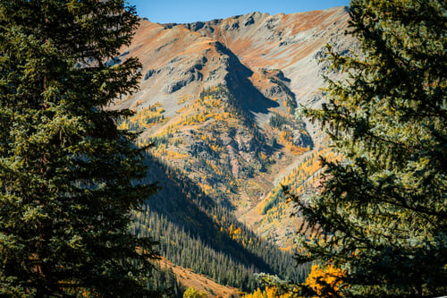 wide shot of Silverton colors and mountains