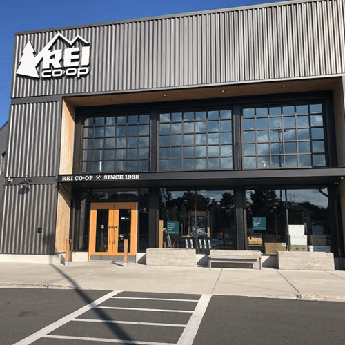 The front of the REI store in West Hartford, Connecticut