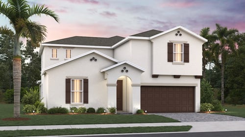 two-story home with white exterior