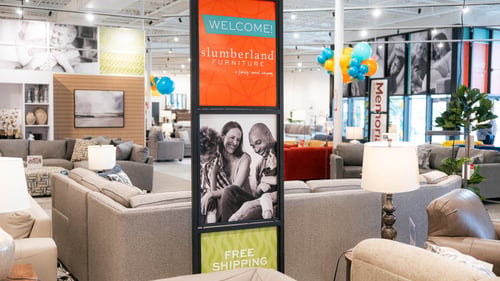 Sunset Hills Slumberland Furniture welcome sign