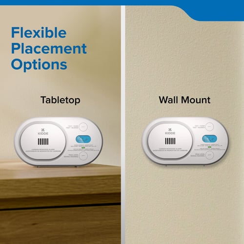 Flexible placement options: tabletop or wall mount the device.
