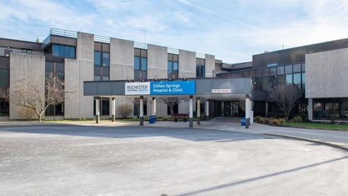 Exterior image of Rochester Regional Health Clifton Springs Hospital & Clinic which houses the  Lipson Cancer Institute